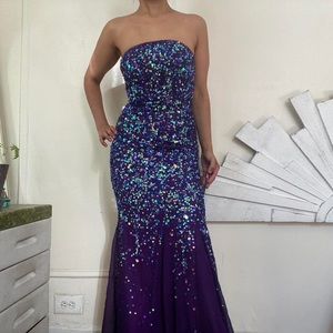 Purple Silk Sequin Dress